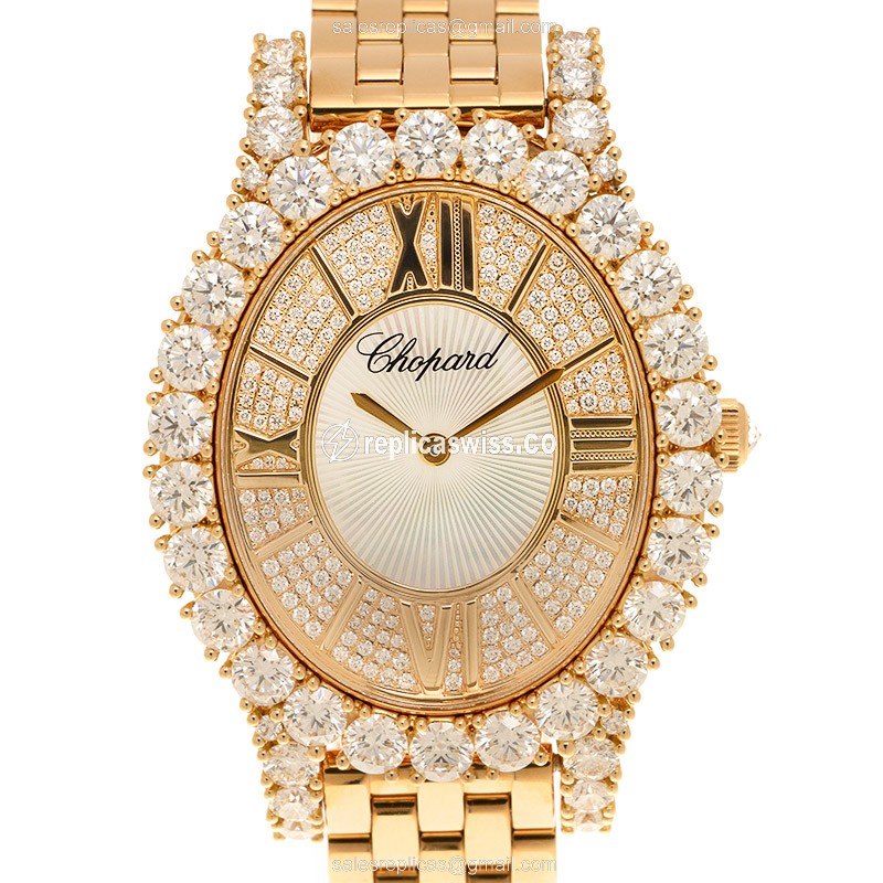 Chopard L Heure Du Diamant Quartz 18kt Rose Gold - Diamond Dial - Gold Clasp